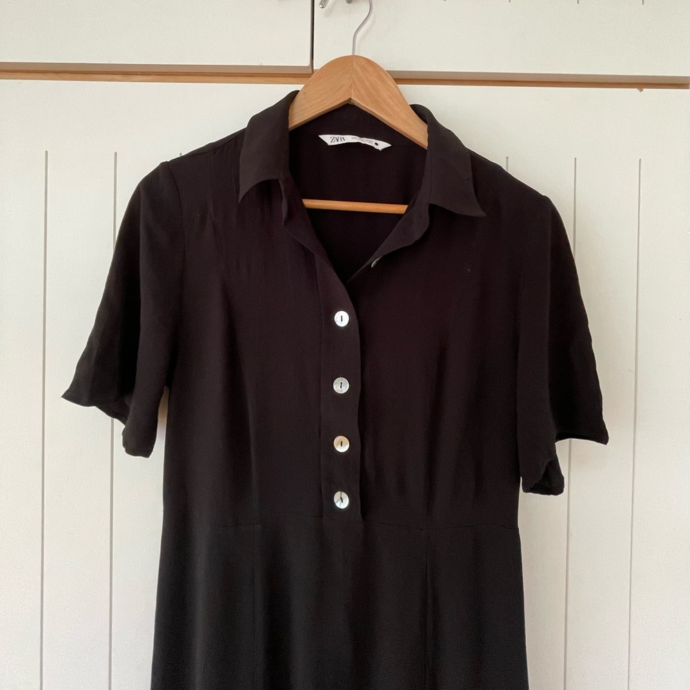 Long black dress from Zara